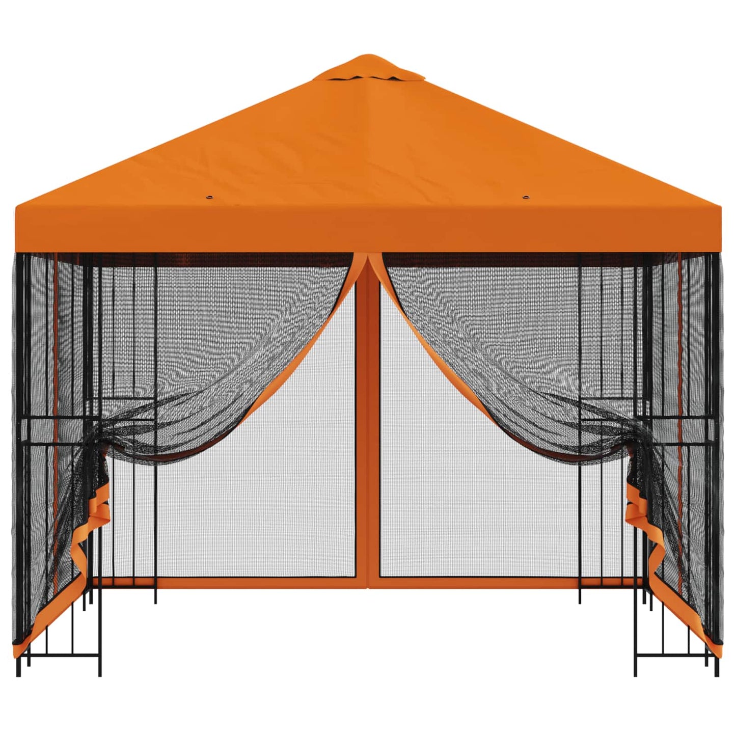 Garden Gazebo with Sidewalls 3 x 3 m Orange Polyester and Steel