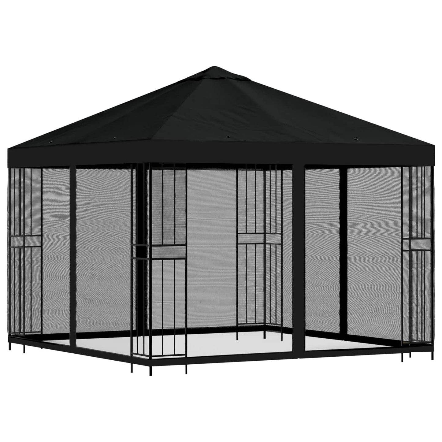 Garden Gazebo with Sidewalls 3 x 3 m Black Polyester and Steel