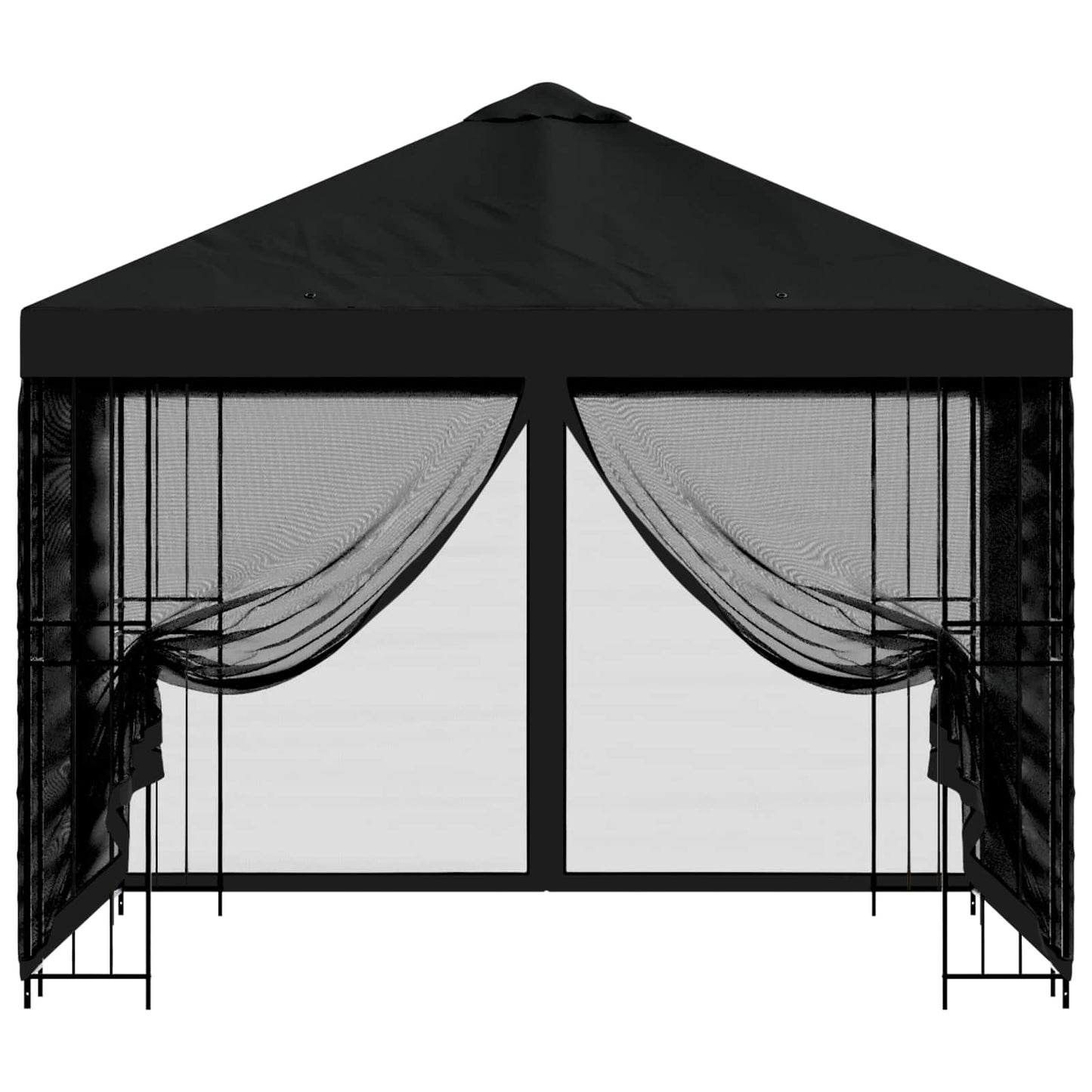 Garden Gazebo with Sidewalls 3 x 3 m Black Polyester and Steel
