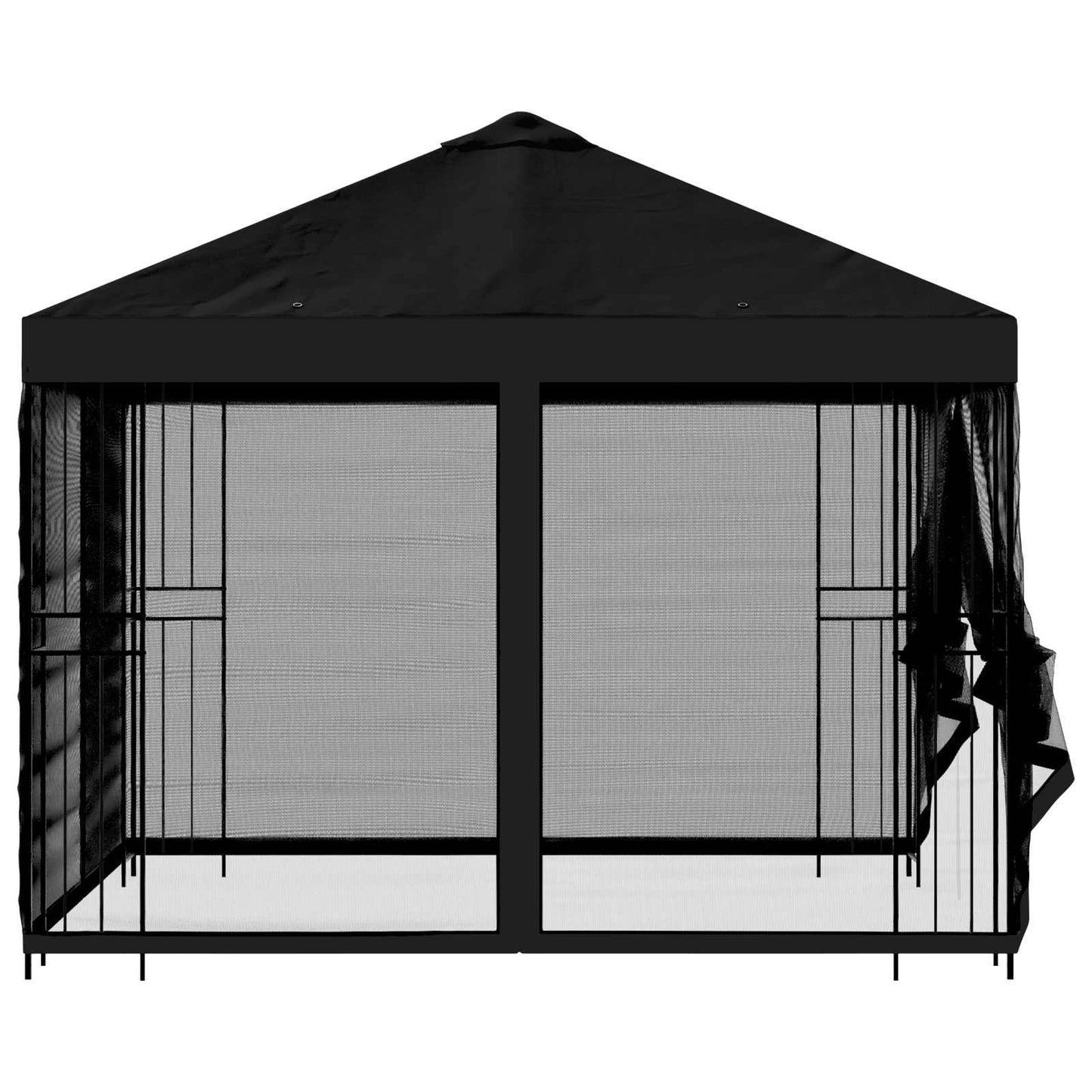 Garden Gazebo with Sidewalls 3 x 3 m Black Polyester and Steel