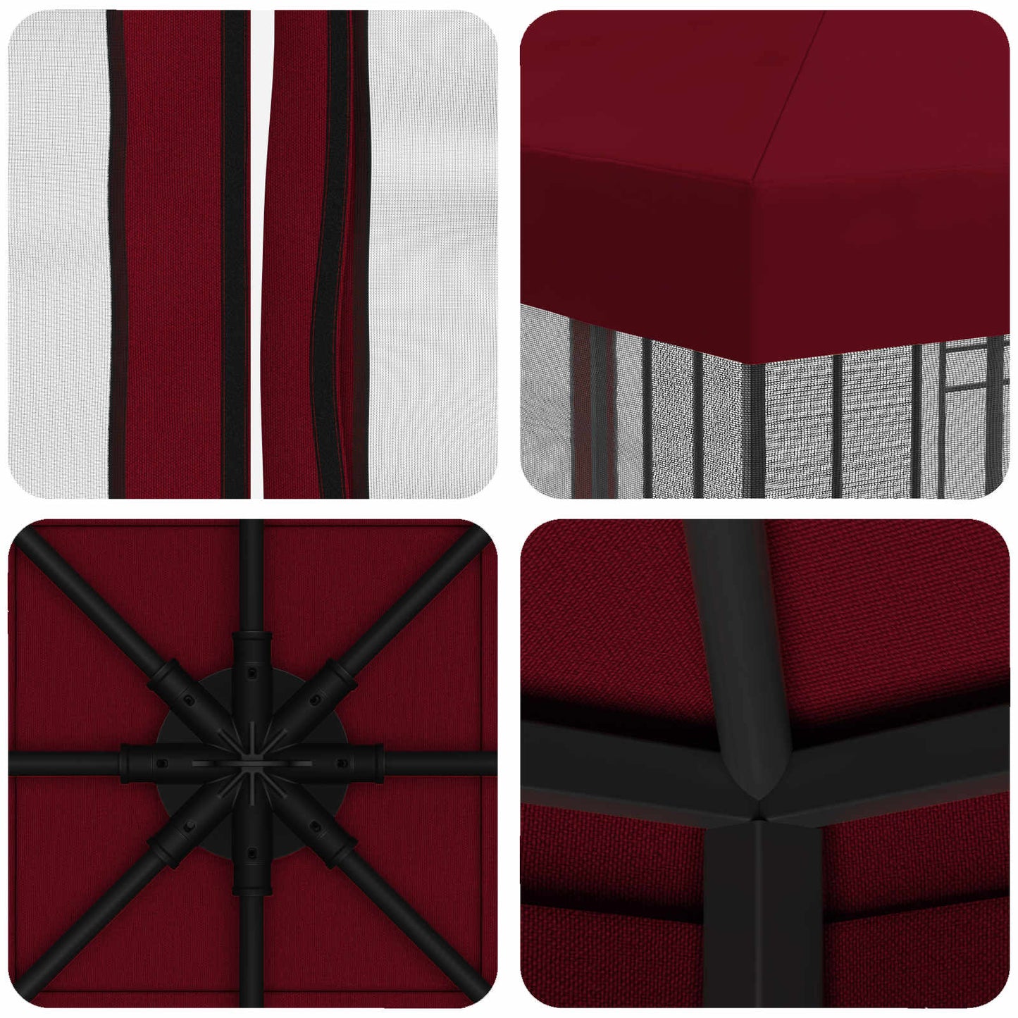 Garden Gazebo with Sidewalls 3 x 3 m Burgundy
