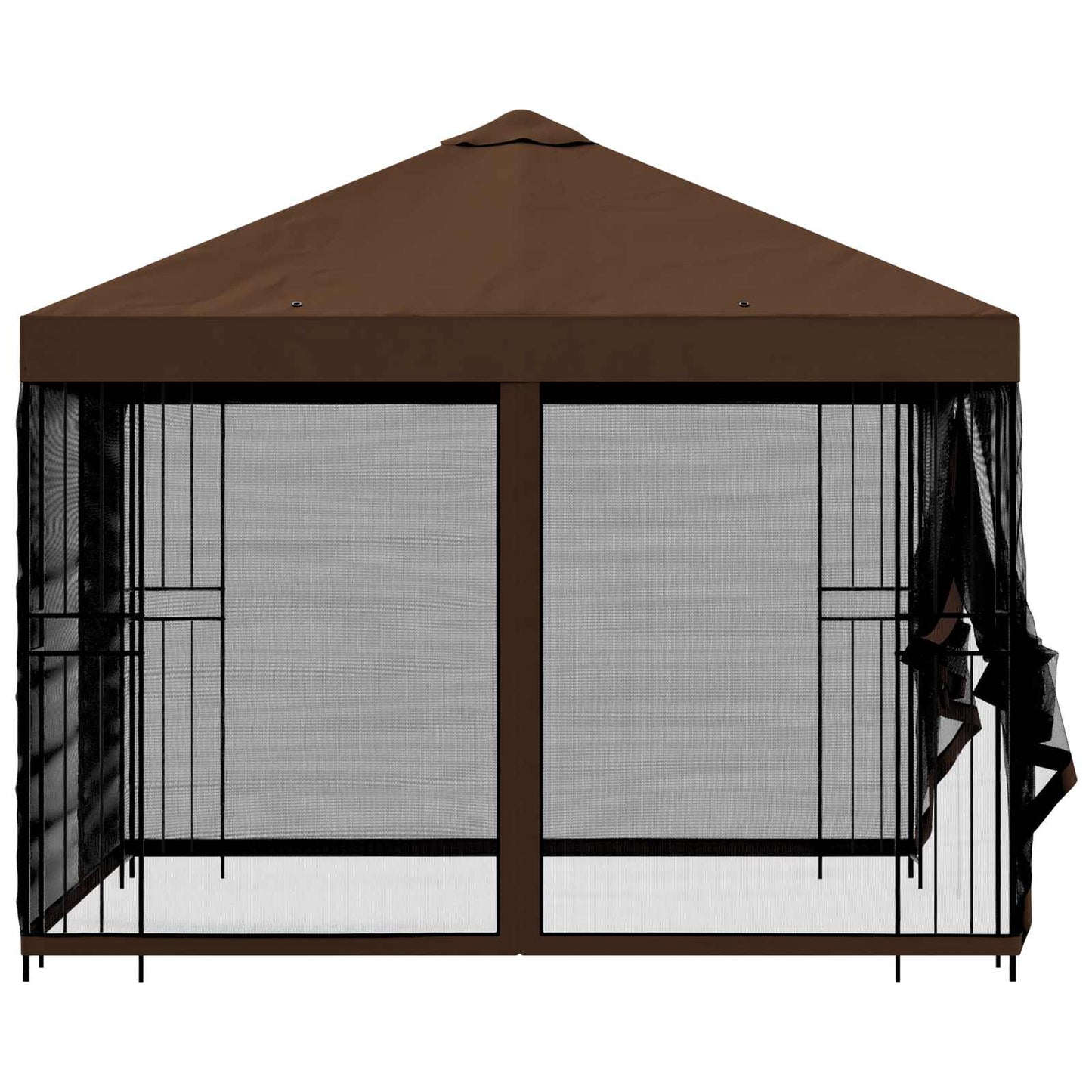 Garden Gazebo with Sidewalls 3 x 3 m Brown Polyester and Steel