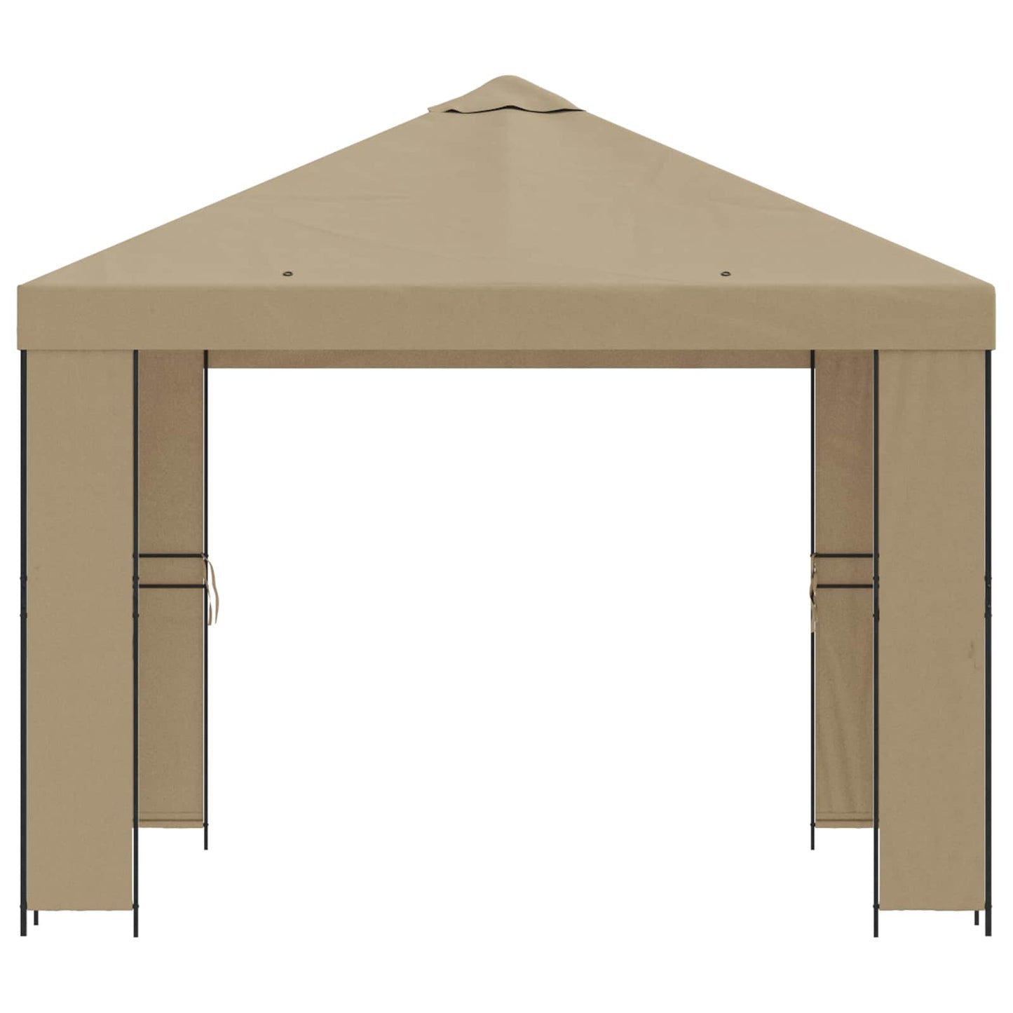 Gazebo 3 x 3 m Beige Polyester and Steel 190 gsm