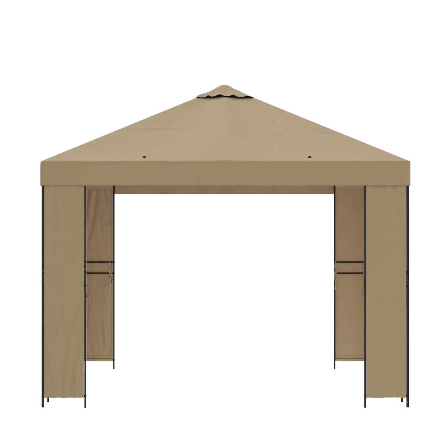 Gazebo 3 x 3 m Beige Polyester and Steel 190 gsm