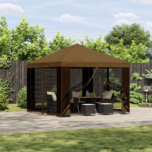 Gazebo 3 x 3 m Taupe Polyester and Steel 190 gsm