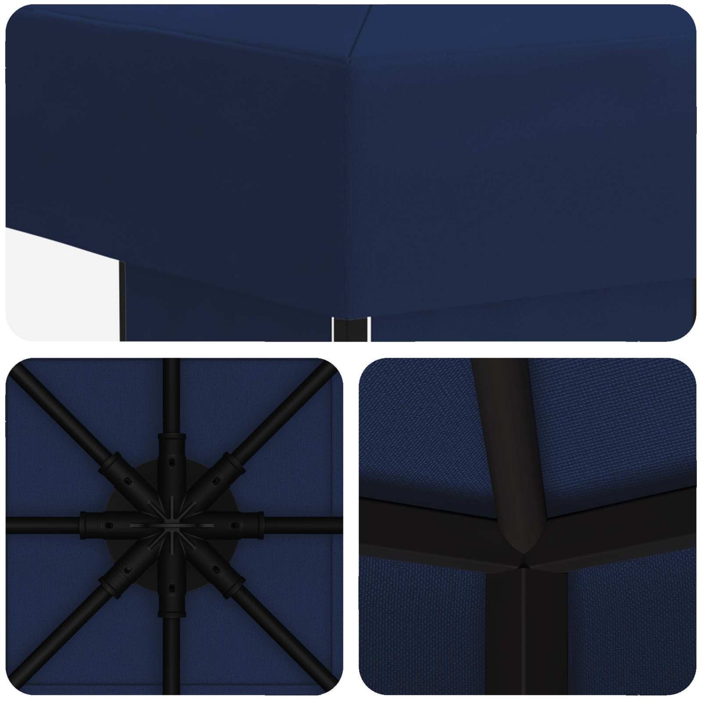 Gazebo 3 x 3 m Blue Polyester and Steel 190 gsm