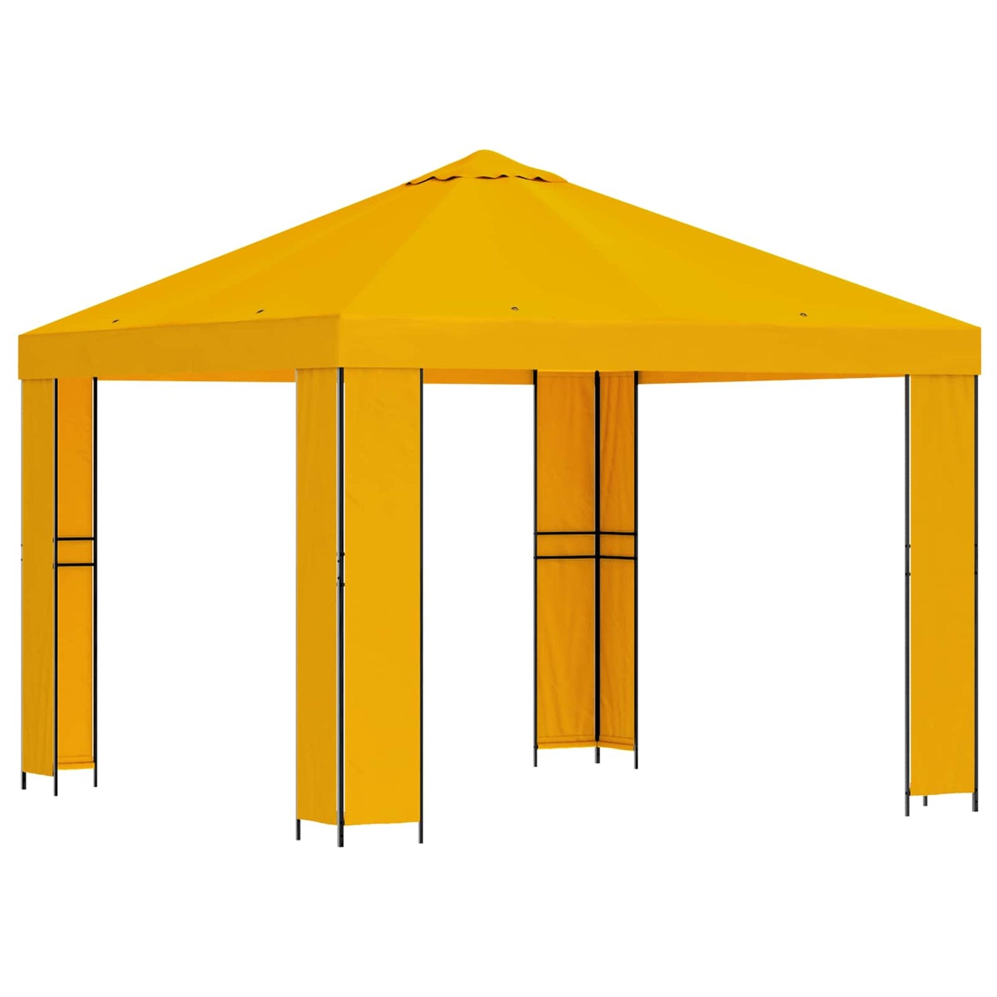 Gazebo 3 x 3 m Yellow Polyester and Steel 190 gsm