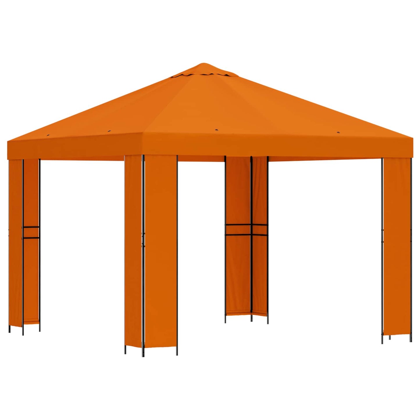 Gazebo 3 x 3 m Orange Polyester and Steel 190 gsm