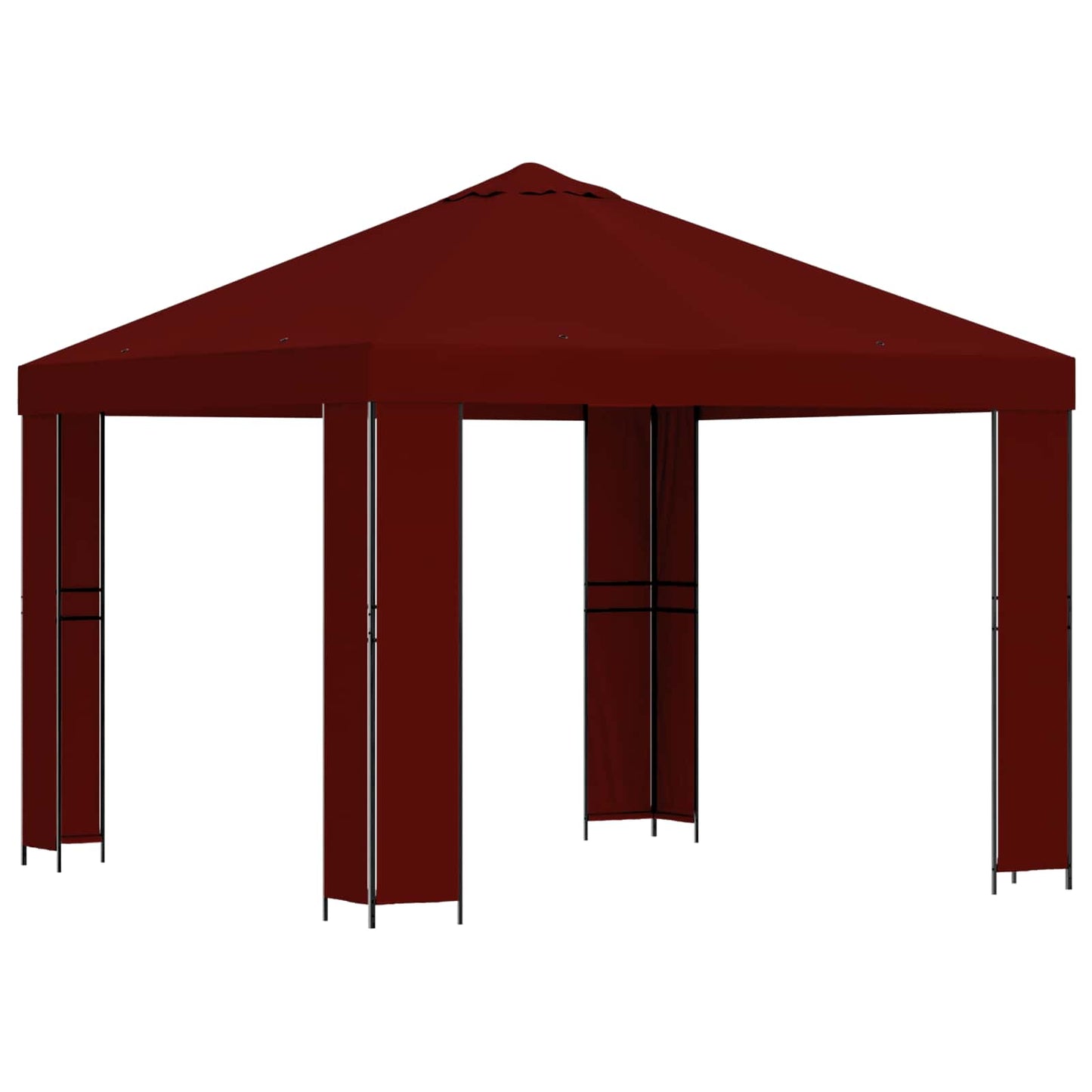 Gazebo 3 x 3 m Burgundy Polyester and Steel 190 gsm