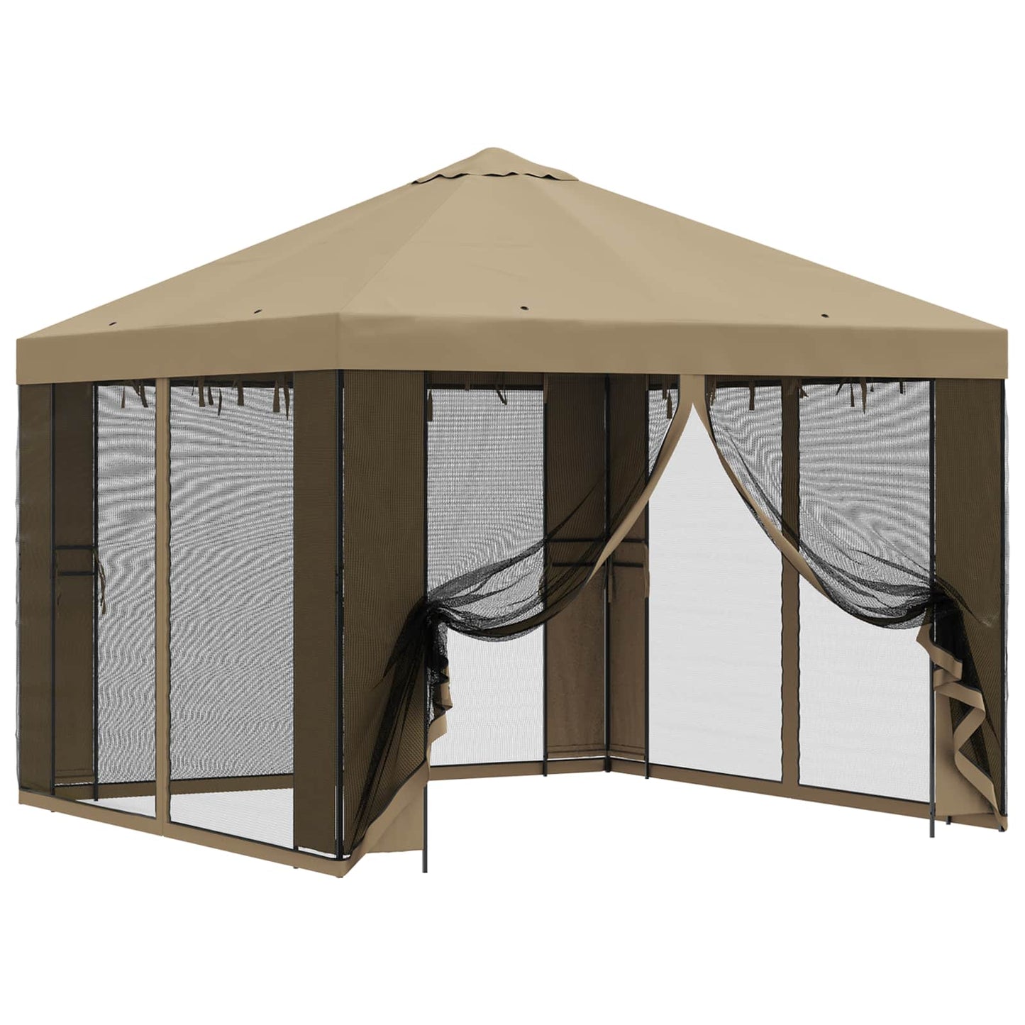 Garden Gazebo with Sidewalls 3 x 3 m Beige Polyester and Steel