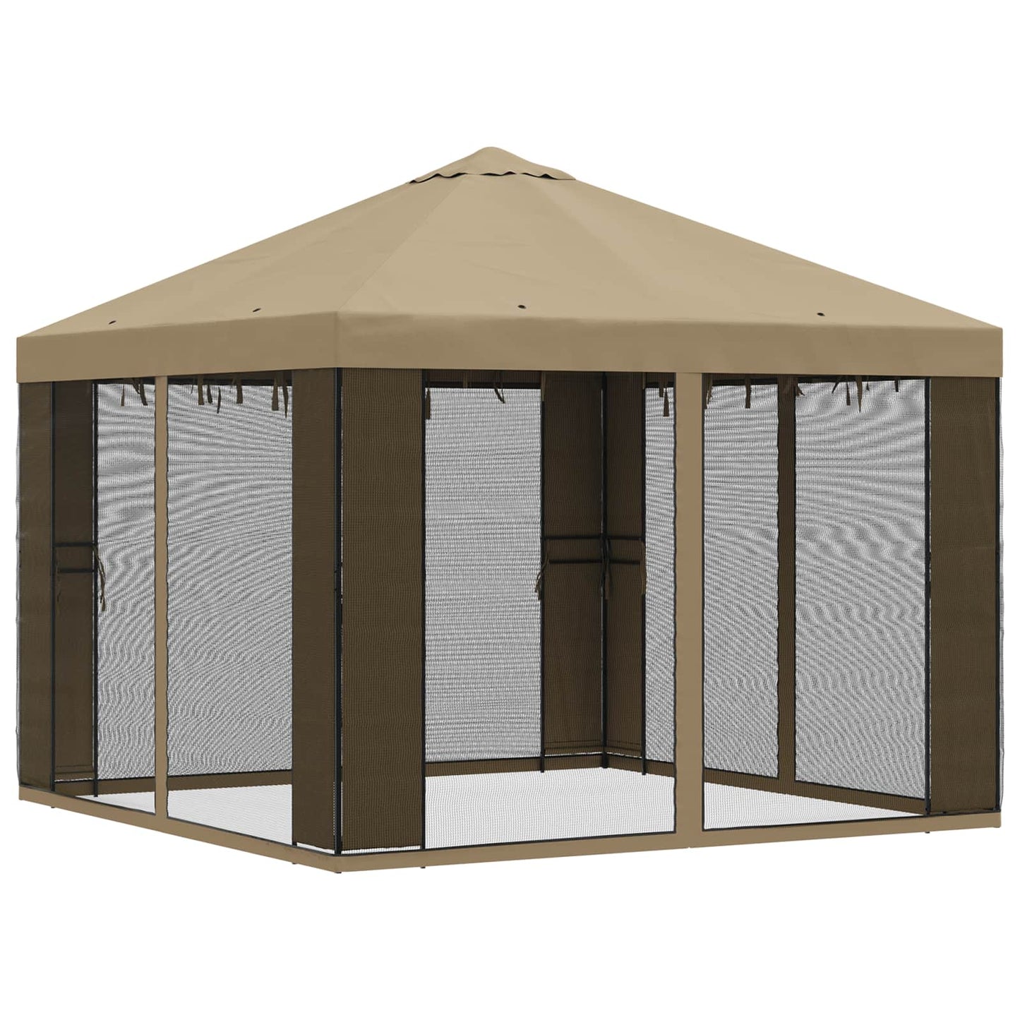 Garden Gazebo with Sidewalls 3 x 3 m Beige Polyester and Steel