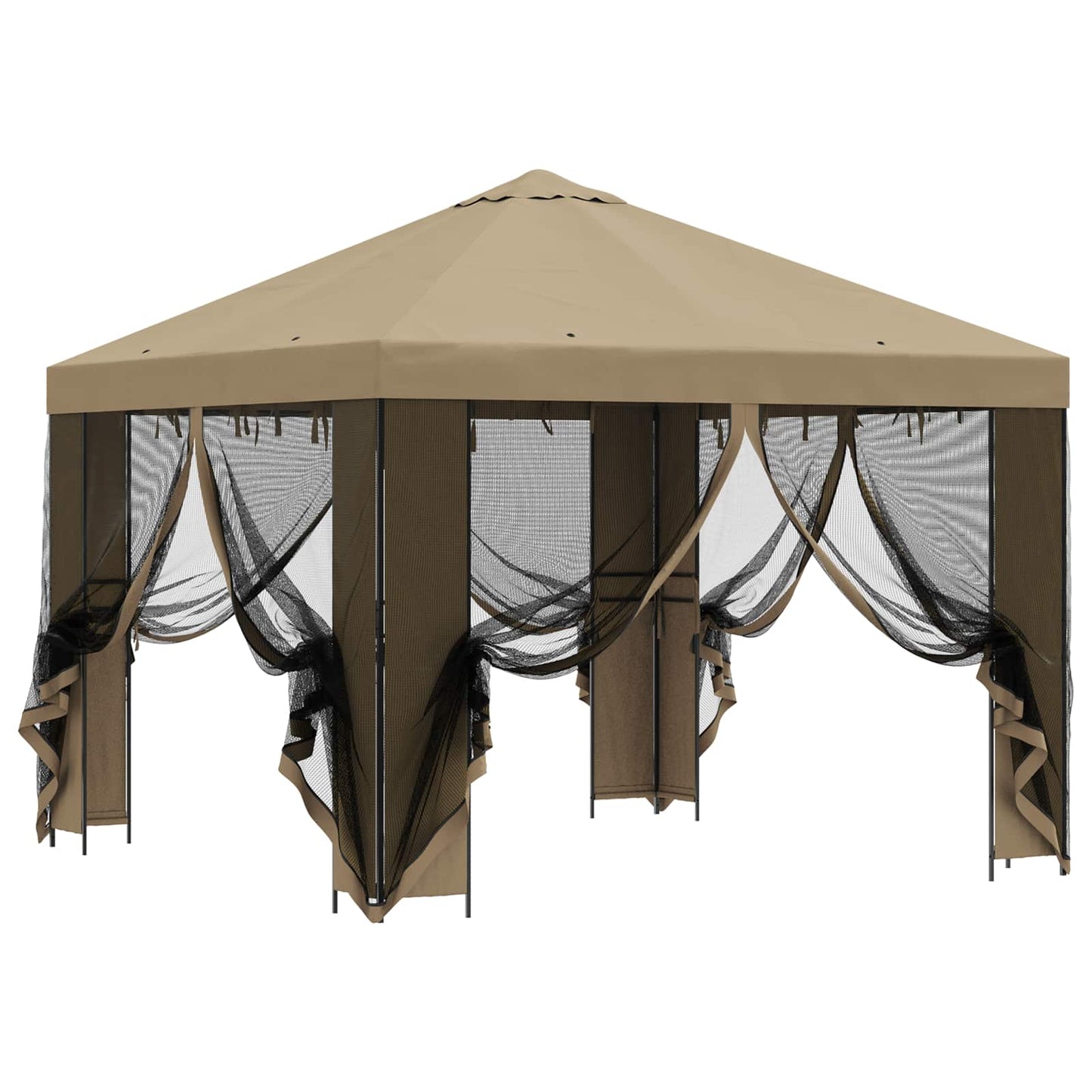 Garden Gazebo with Sidewalls 3 x 3 m Beige Polyester and Steel