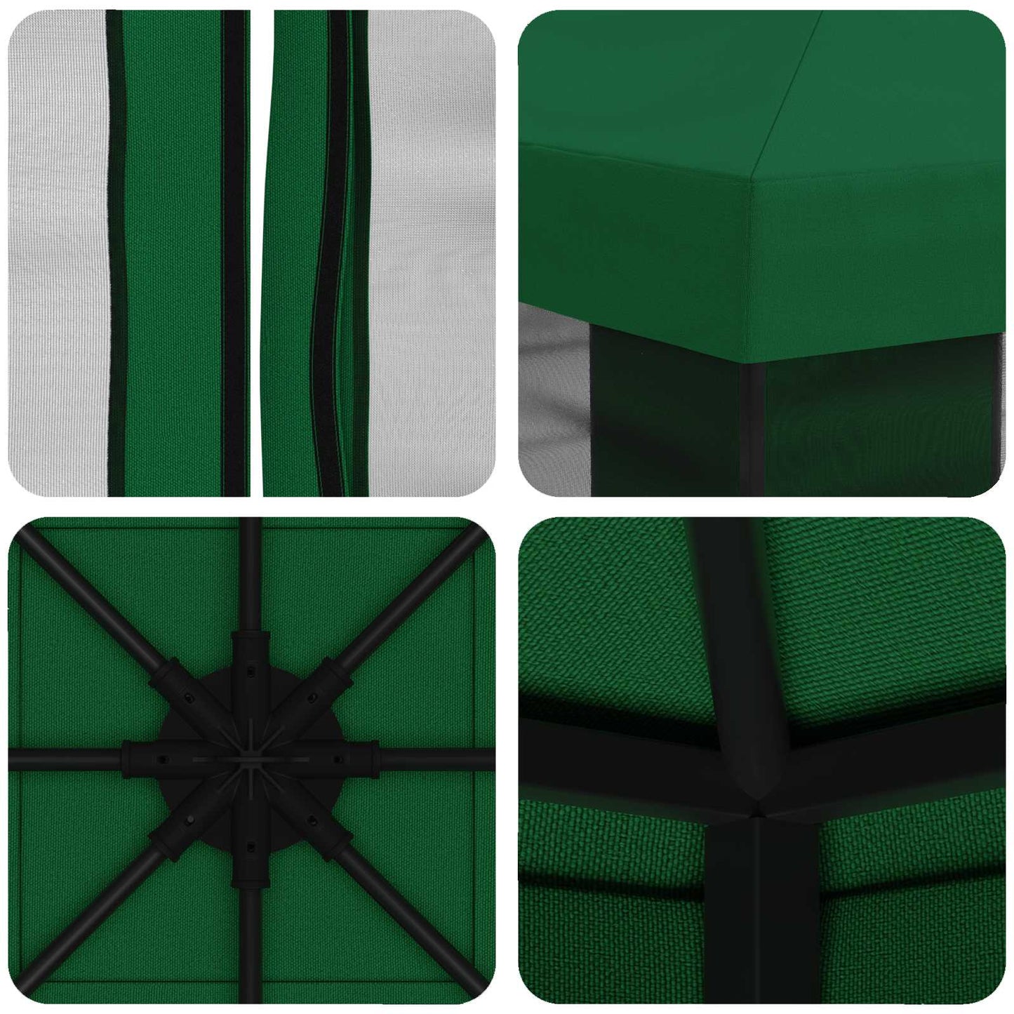 Garden Gazebo with Sidewalls 3 x 3 m Green Polyester and Steel
