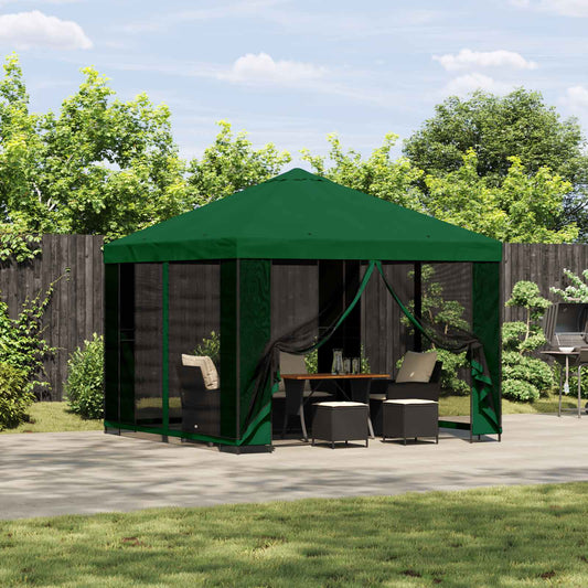 Garden Gazebo with Sidewalls 3 x 3 m Green Polyester and Steel
