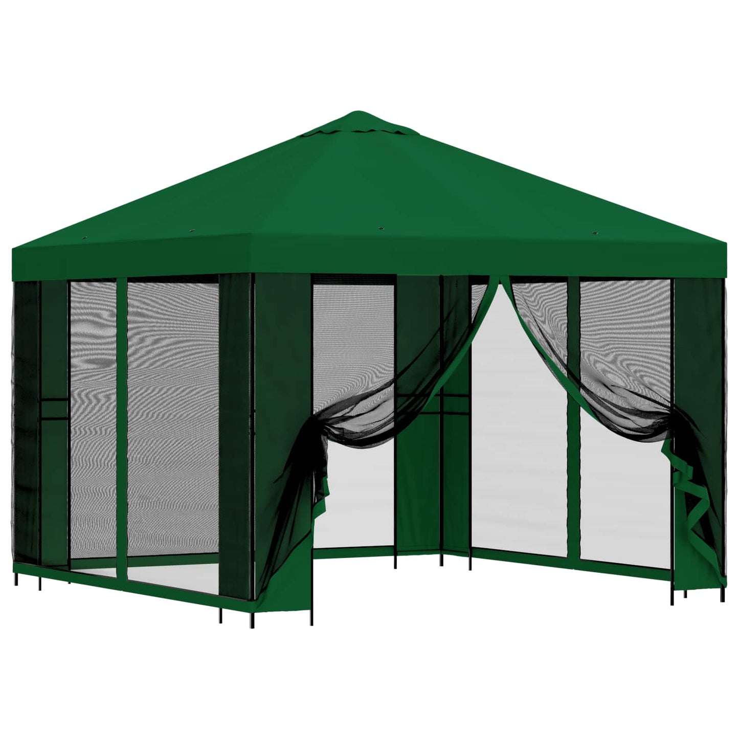 Garden Gazebo with Sidewalls 3 x 3 m Green Polyester and Steel