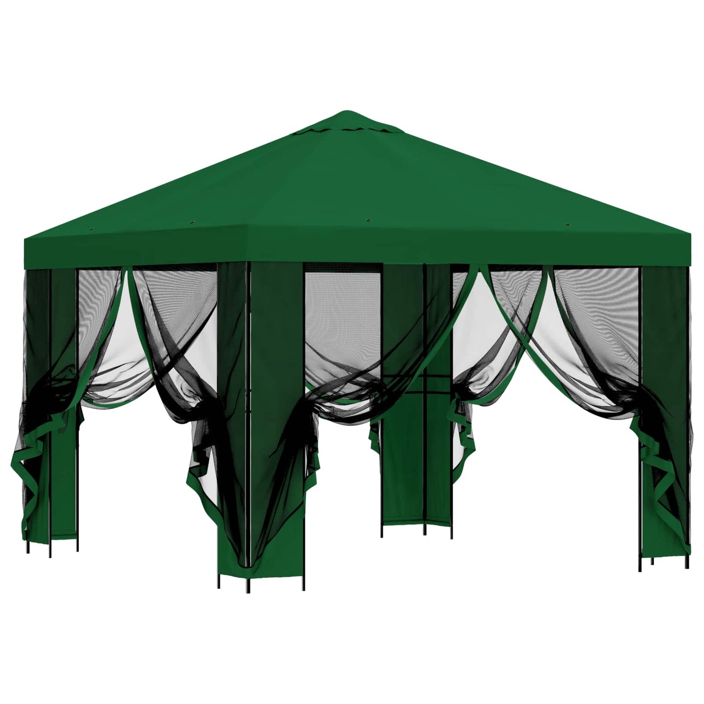 Garden Gazebo with Sidewalls 3 x 3 m Green Polyester and Steel