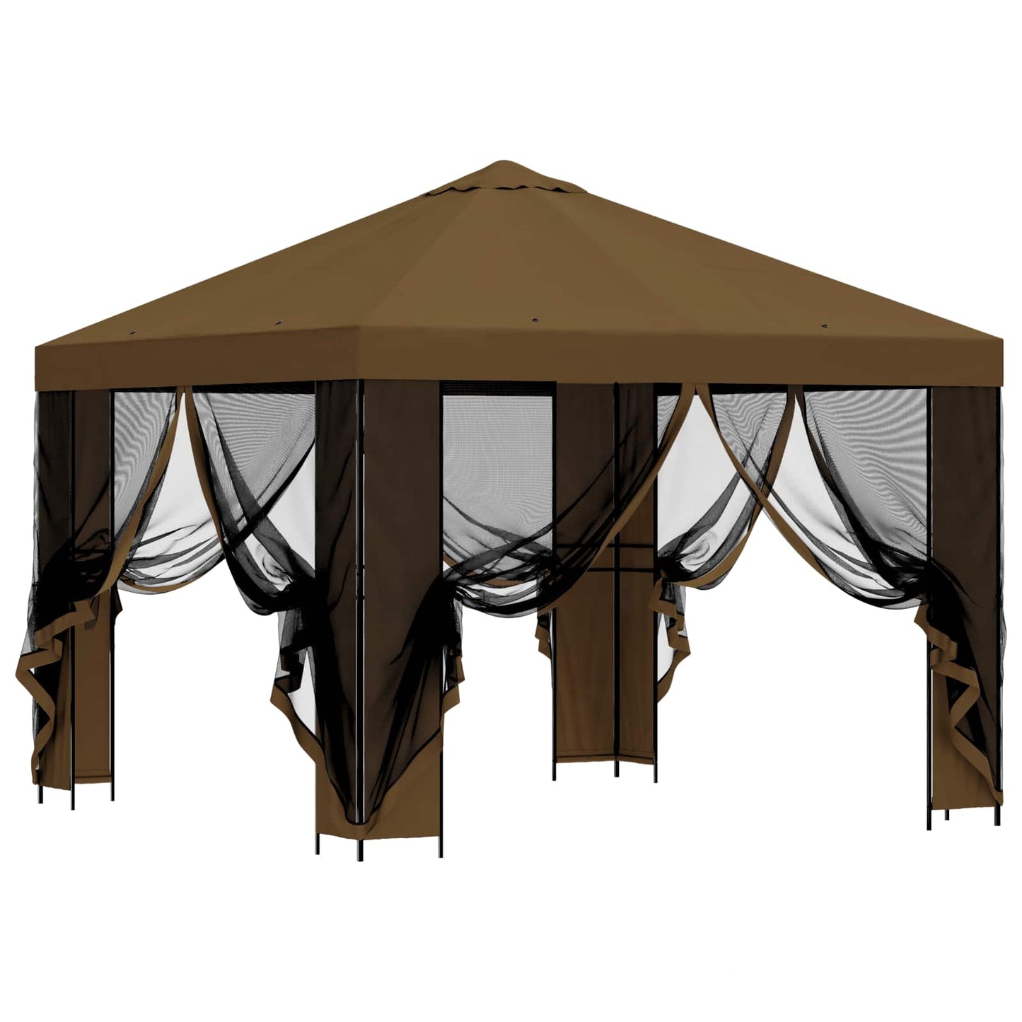 Garden Gazebo with Sidewalls 3 x 3 m Taupe Polyester and Steel