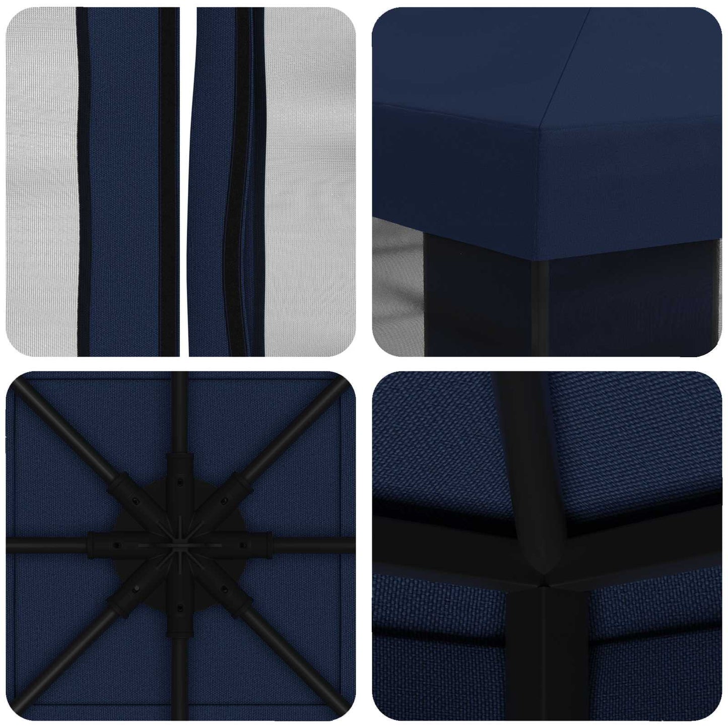 Garden Gazebo with Sidewalls 3 x 3 m Blue Polyester and Steel