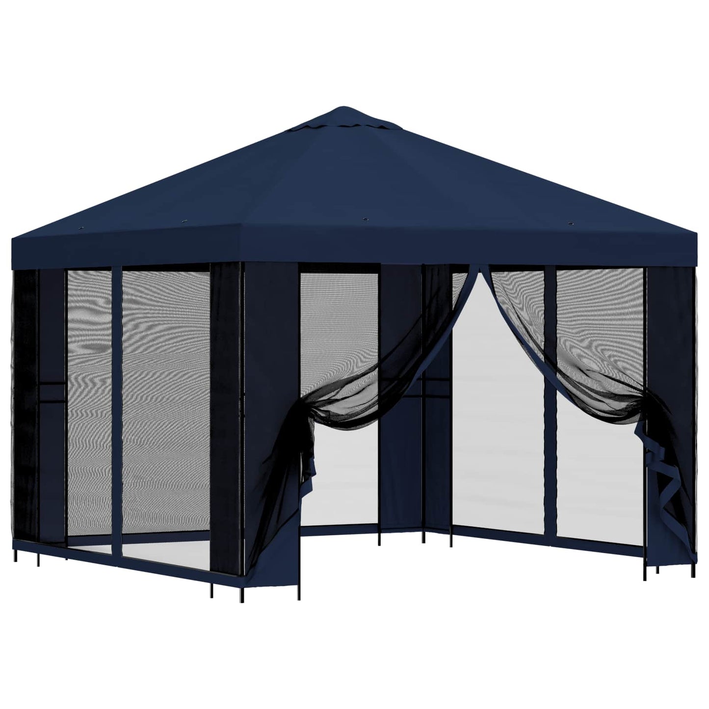 Garden Gazebo with Sidewalls 3 x 3 m Blue Polyester and Steel