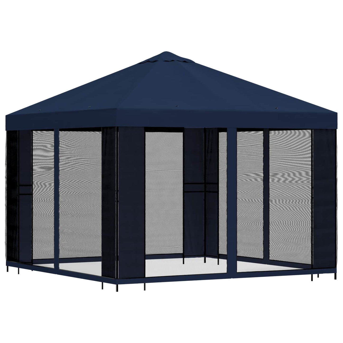 Garden Gazebo with Sidewalls 3 x 3 m Blue Polyester and Steel