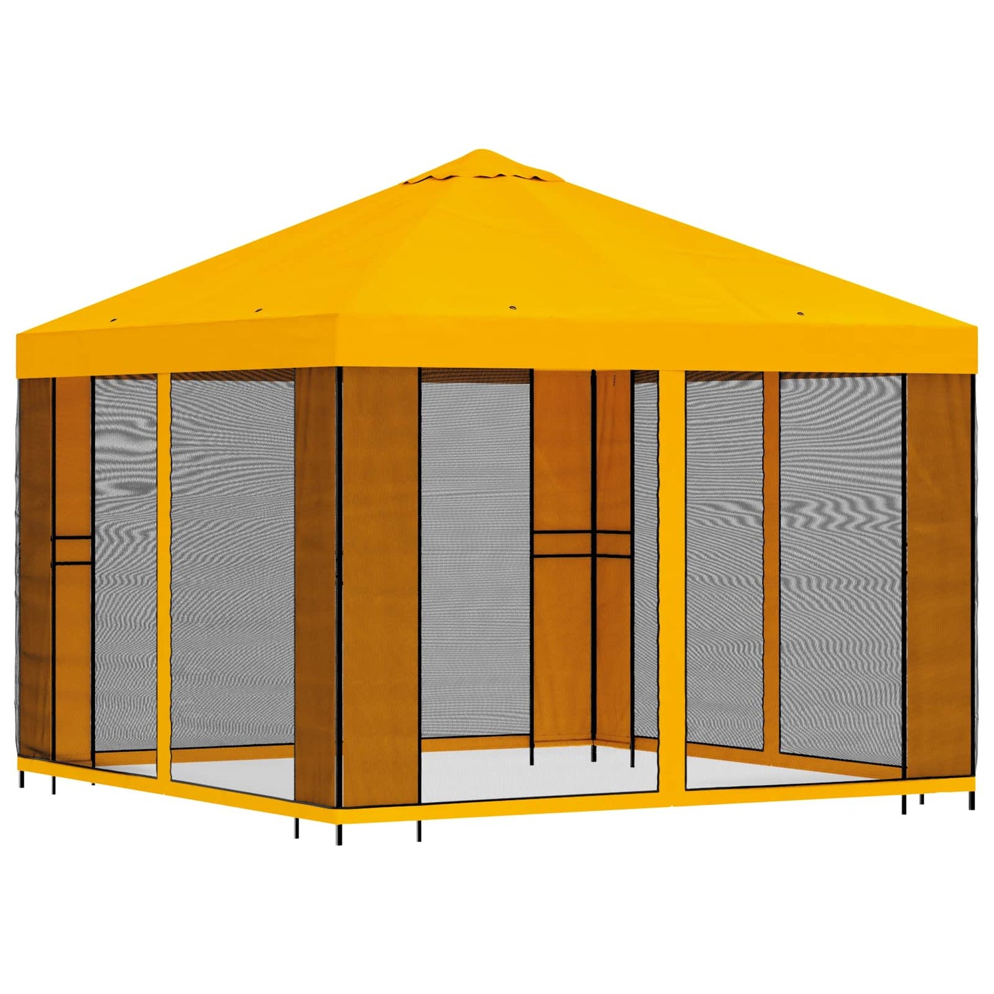 Garden Gazebo with Sidewalls 3 x 3 m Yellow Polyester and Steel