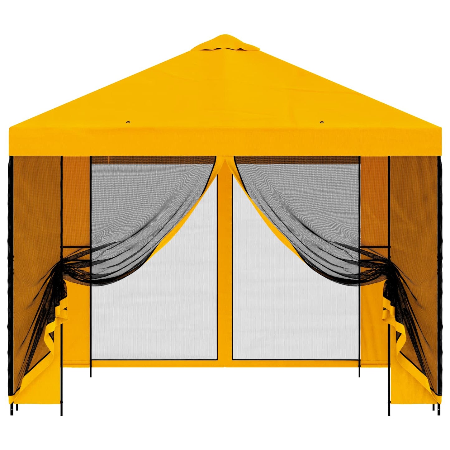 Garden Gazebo with Sidewalls 3 x 3 m Yellow Polyester and Steel