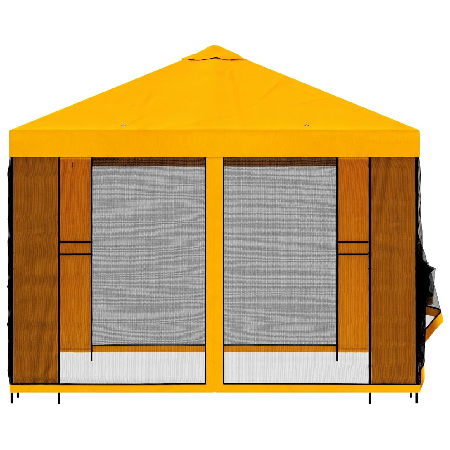 Garden Gazebo with Sidewalls 3 x 3 m Yellow Polyester and Steel