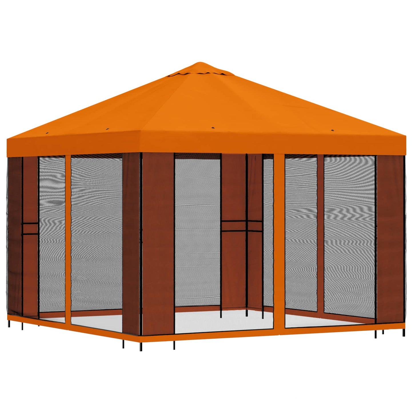 Garden Gazebo with Sidewalls 3 x 3 m Orange Polyester and Steel