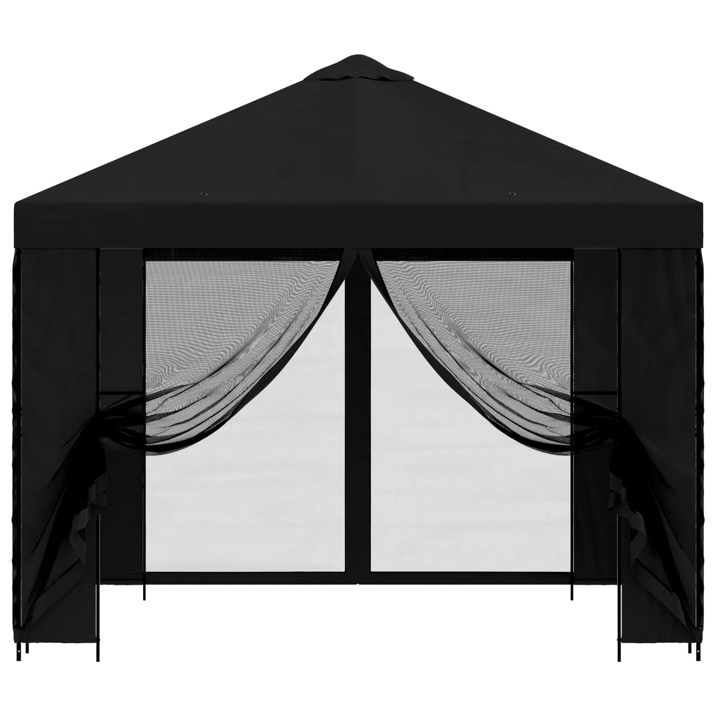 Garden Gazebo with Sidewalls 3 x 3 m Black Polyester and Steel