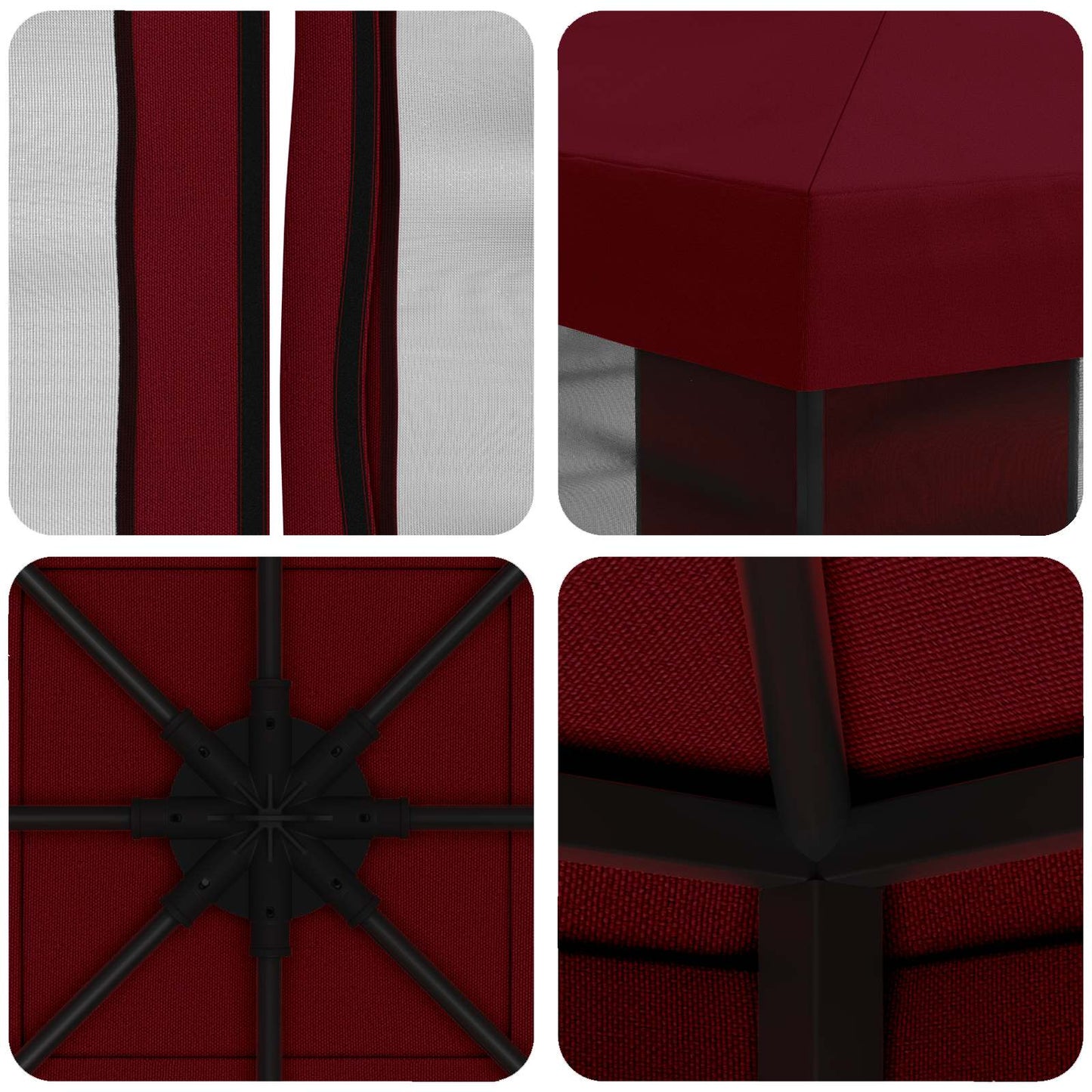 Garden Gazebo with Sidewalls 3 x 3 m Burgundy