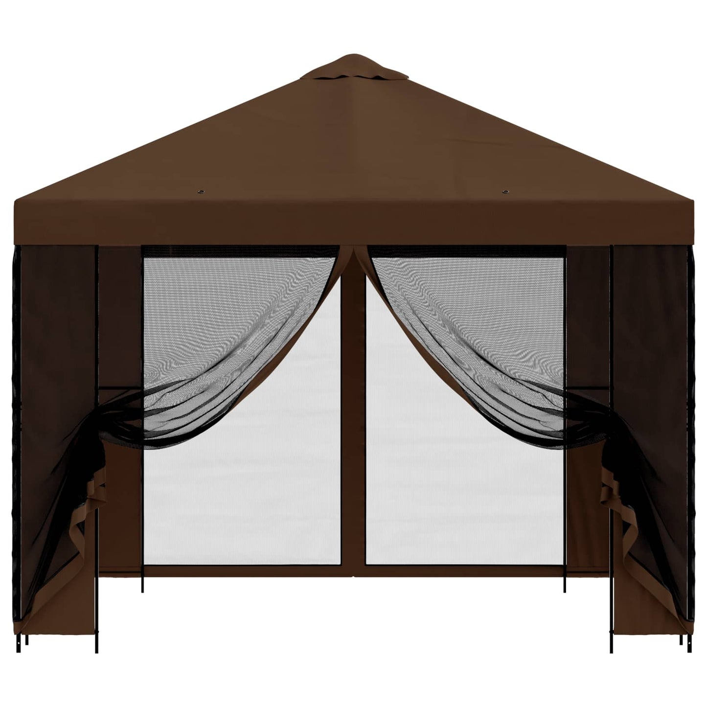 Garden Gazebo with Sidewalls 3 x 3 m Brown Polyester and Steel