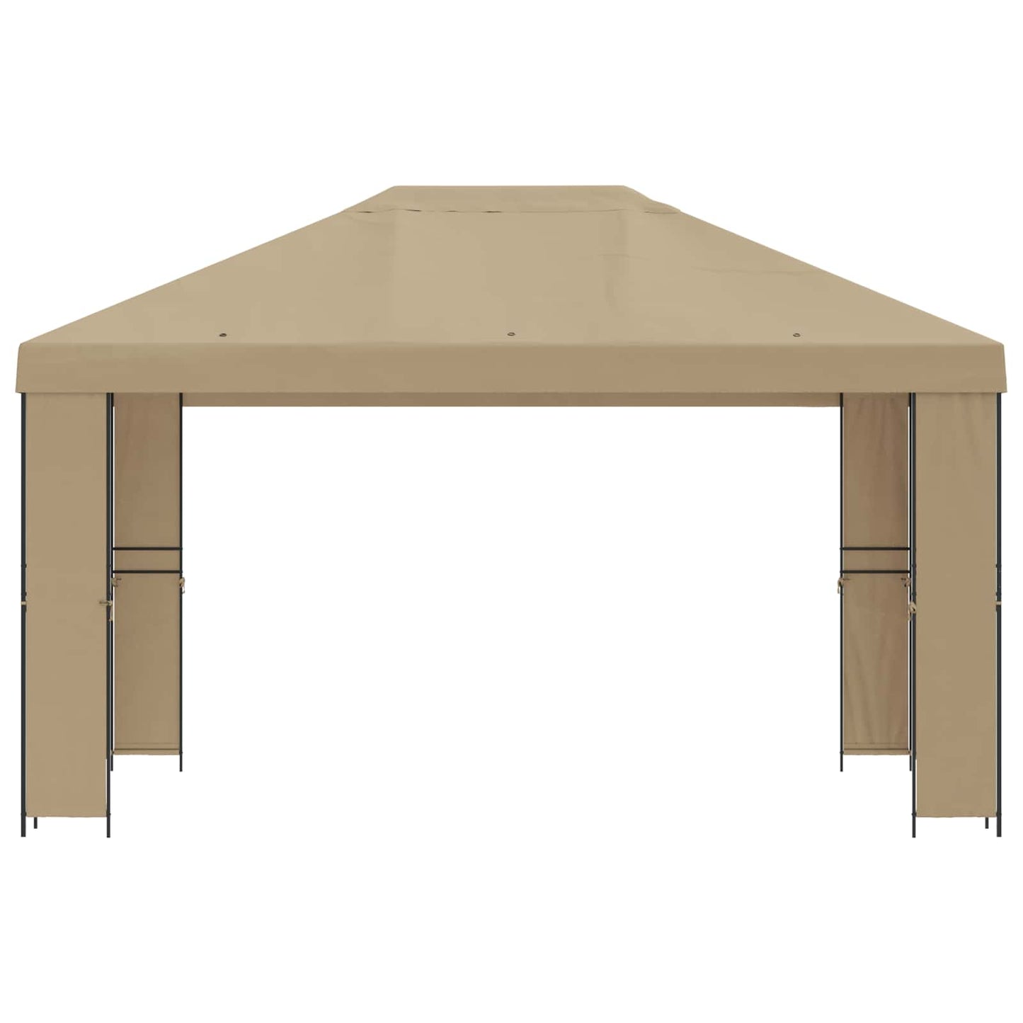Gazebo 4 x 3 m Beige Polyester and Steel 190 gsm