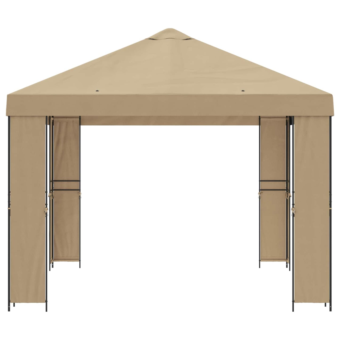 Gazebo 4 x 3 m Beige Polyester and Steel 190 gsm