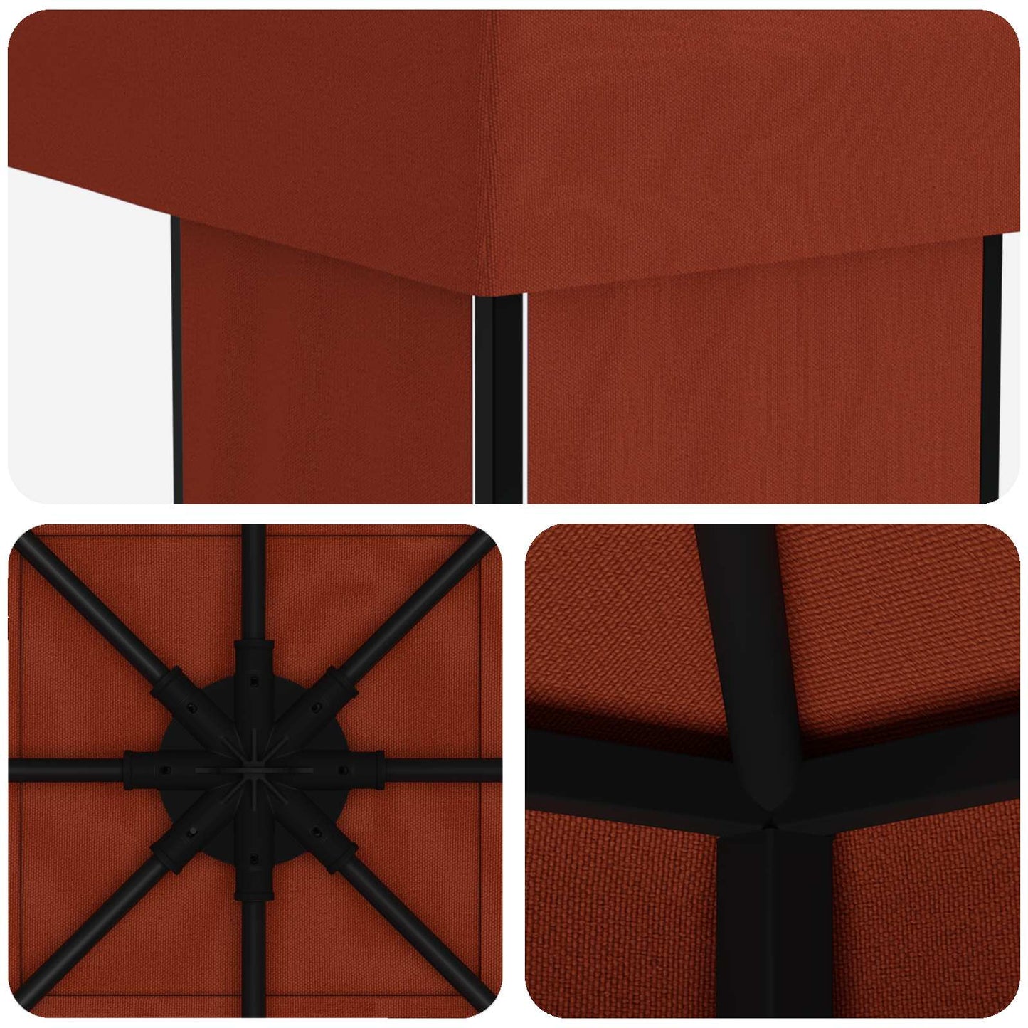 Gazebo 4 x 3 m Terracotta Polyester and Steel 190 gsm