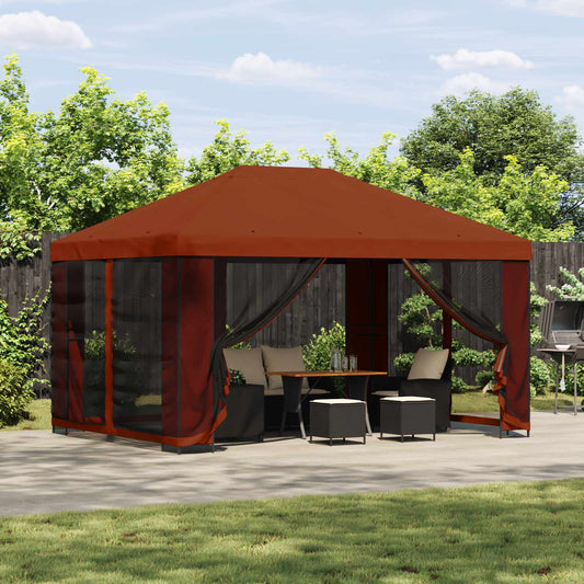 Gazebo 4 x 3 m Terracotta Polyester and Steel 190 gsm