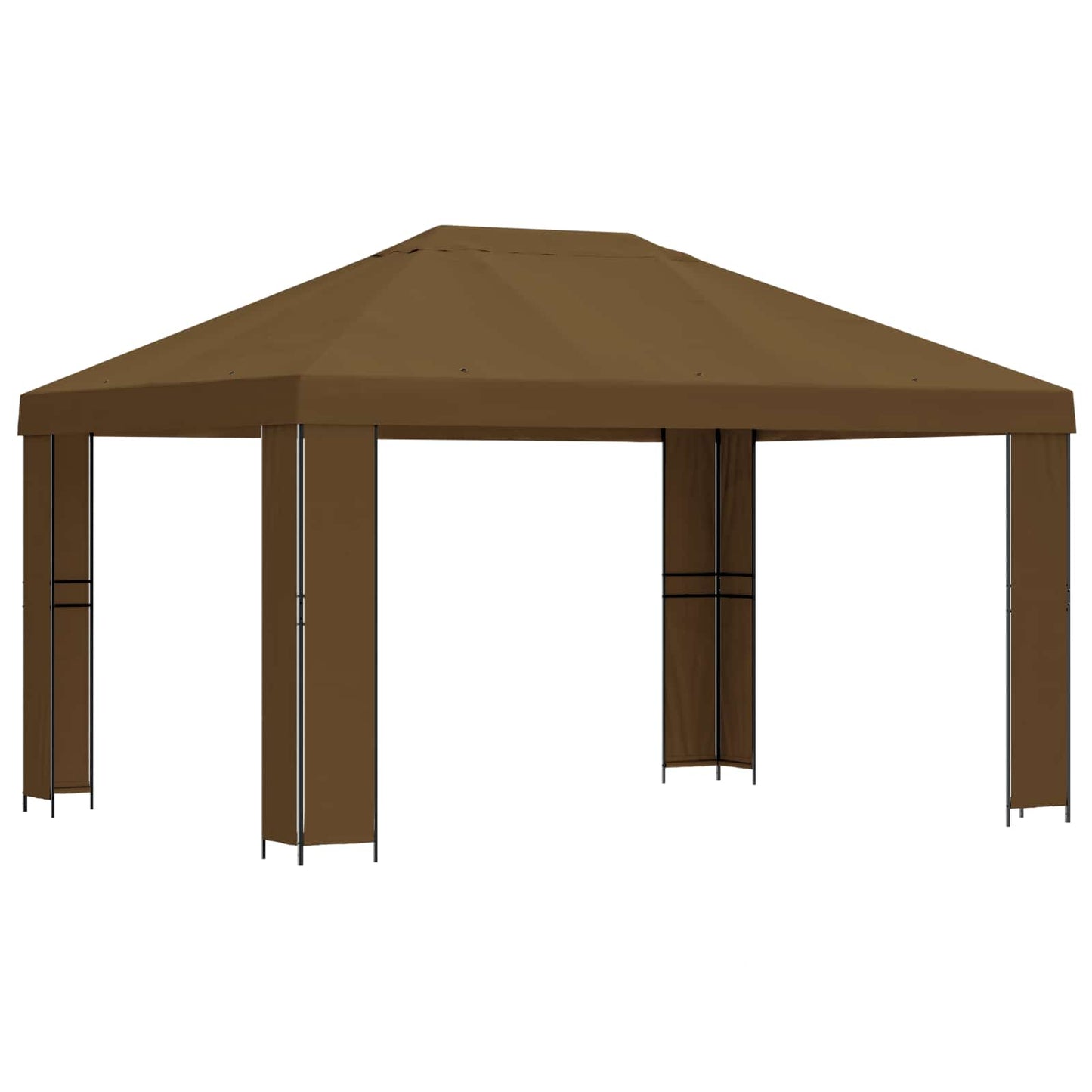 Gazebo 4 x 3 m Taupe Polyester and Steel 190 gsm