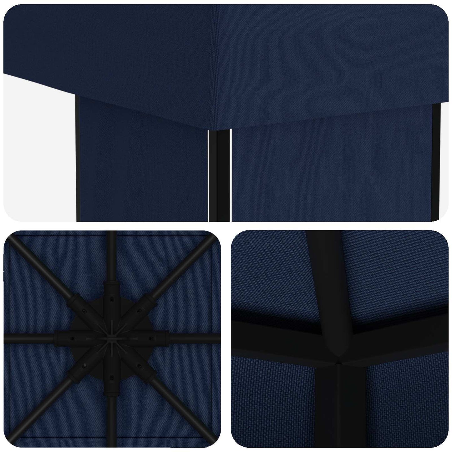 Gazebo 4 x 3 m Blue Polyester and Steel 190 gsm