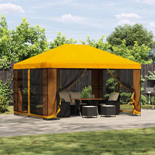 Gazebo 4 x 3 m Yellow Polyester and Steel 190 gsm