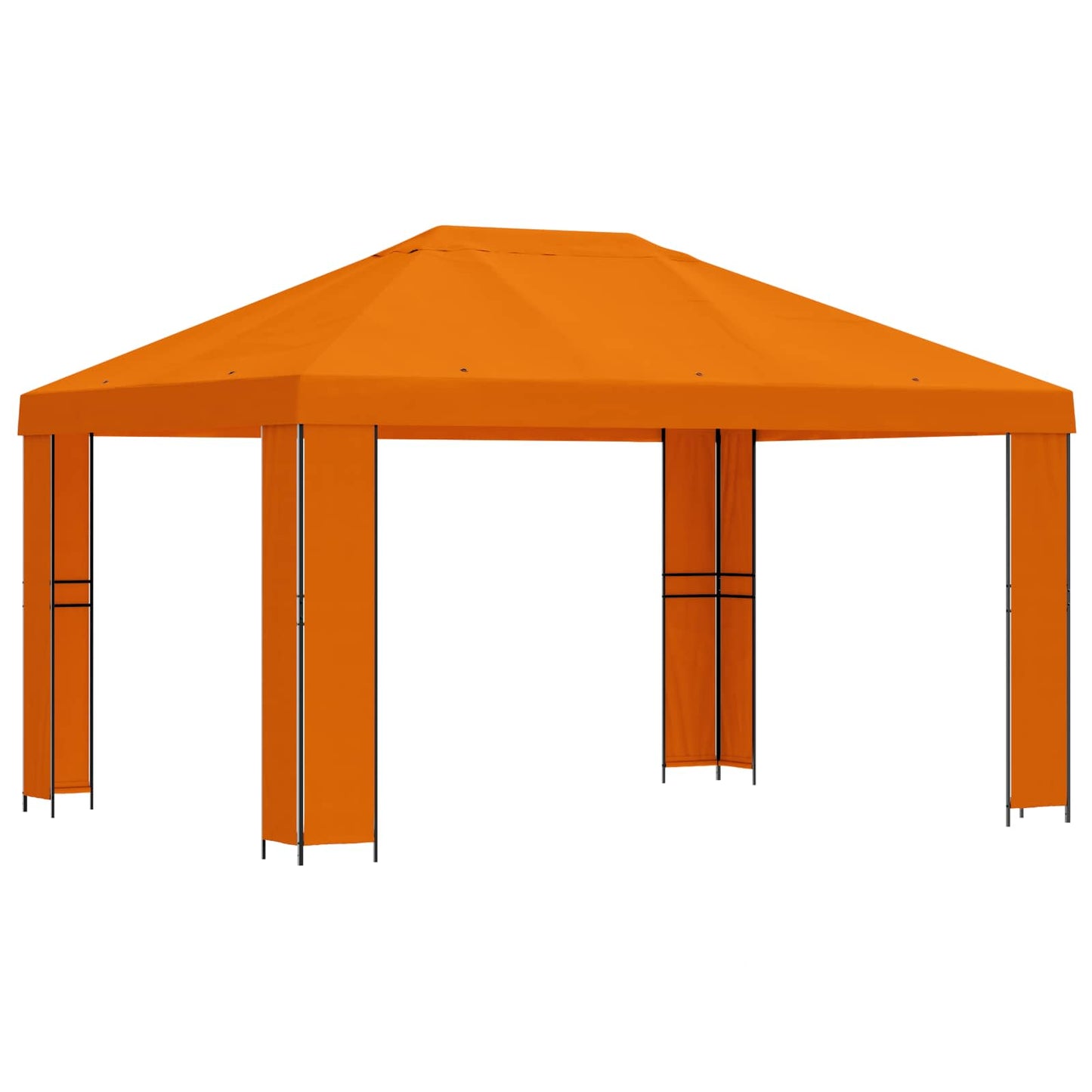 Gazebo 4 x 3 m Orange Polyester and Steel 190 gsm