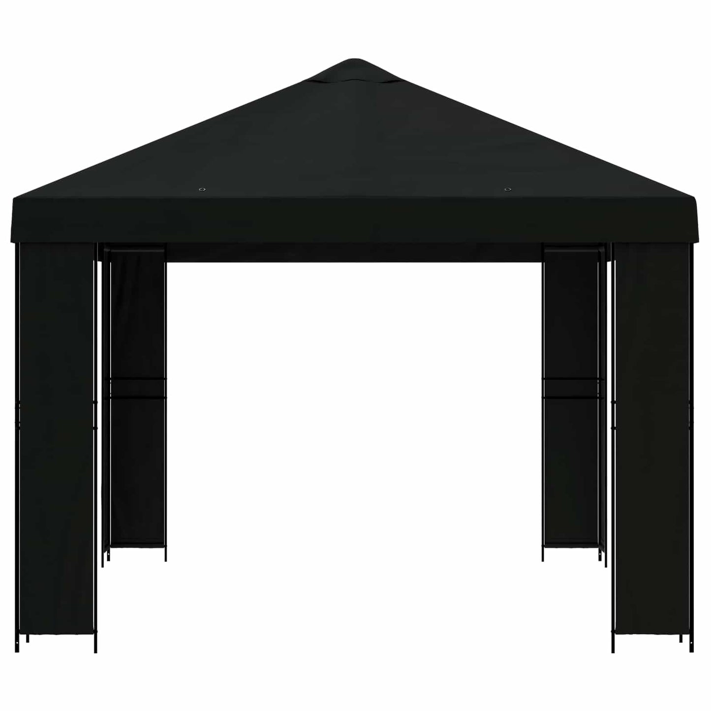 Gazebo 4 x 3 m Black Polyester and Steel 190 gsm