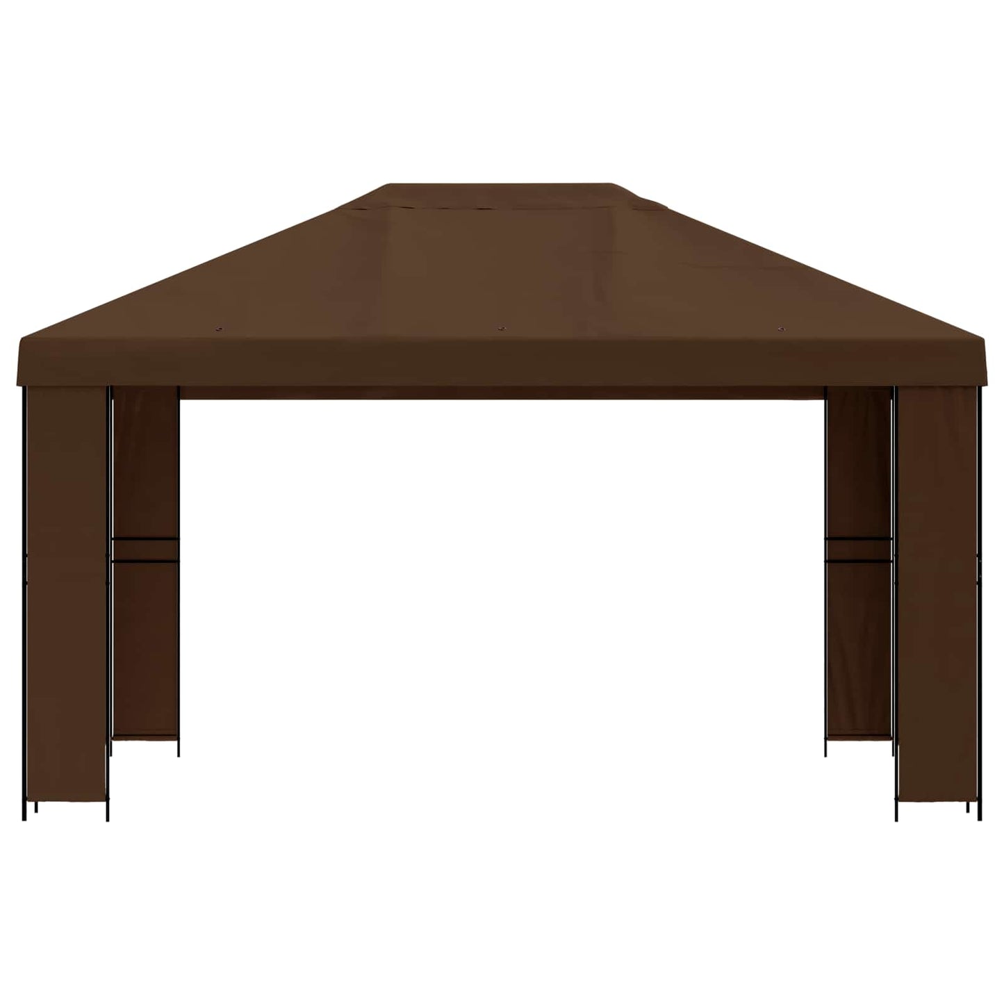 Gazebo 4 x 3 m Brown Polyester and Steel 190 gsm