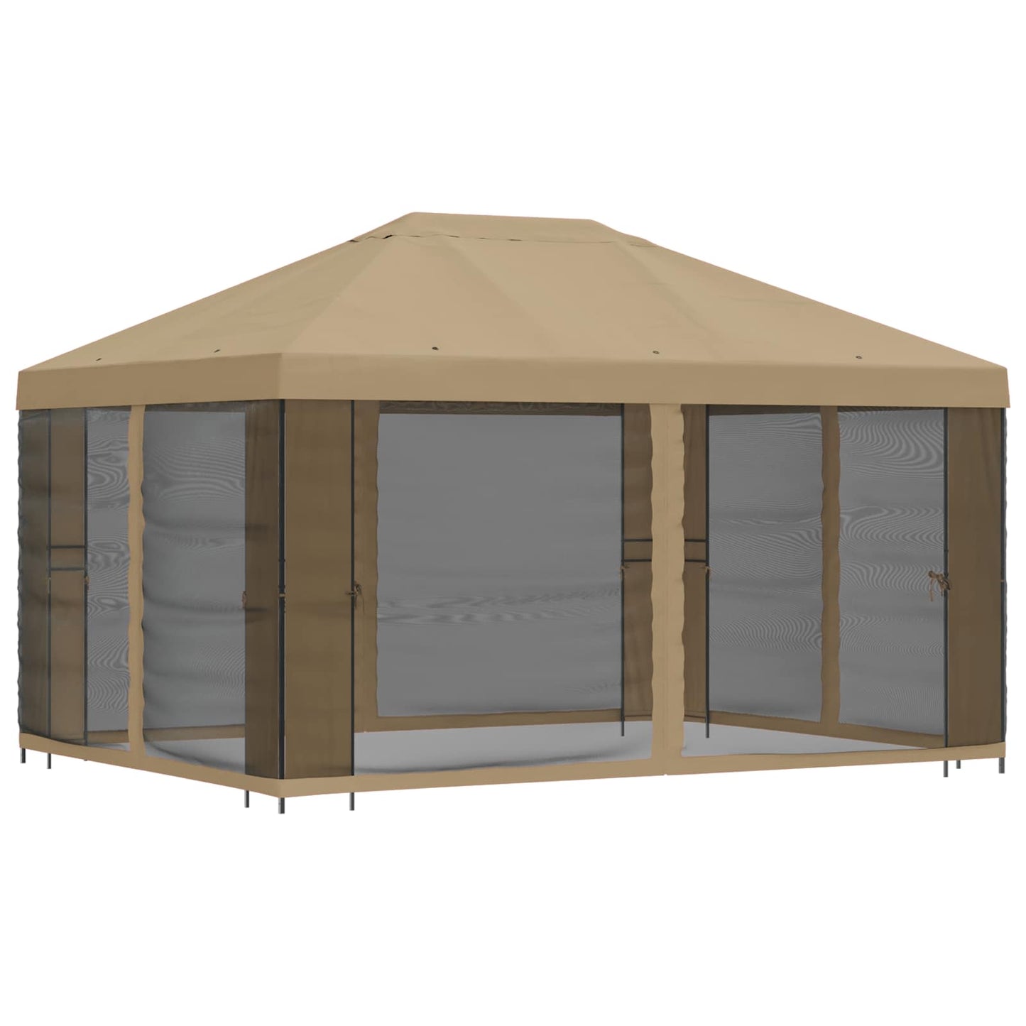 Garden Gazebo with Sidewalls 4 x 3 m Beige Polyester and Steel