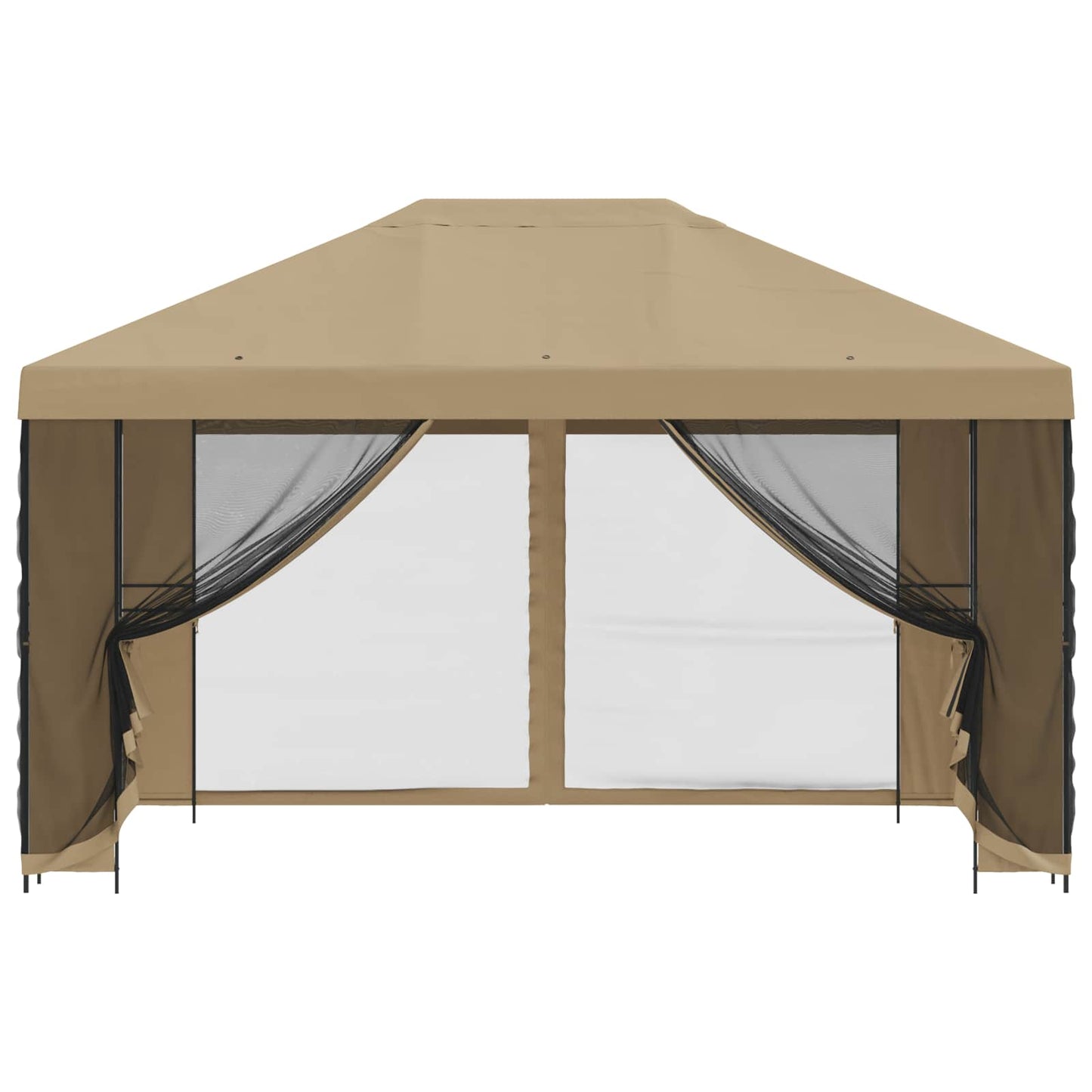 Garden Gazebo with Sidewalls 4 x 3 m Beige Polyester and Steel