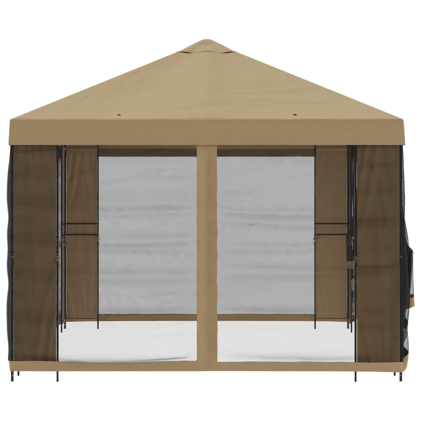 Garden Gazebo with Sidewalls 4 x 3 m Beige Polyester and Steel