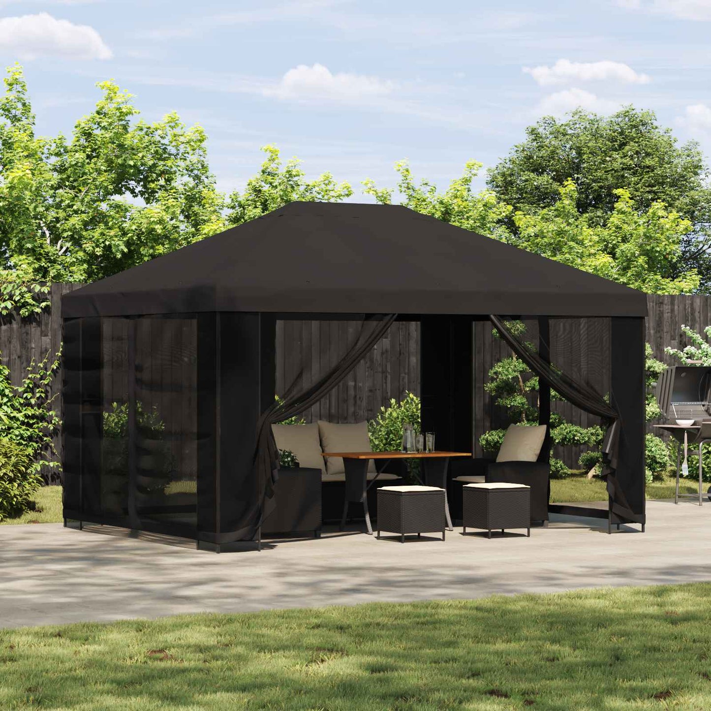 Garden Gazebo with Sidewalls 4 x 3 m Anthracite