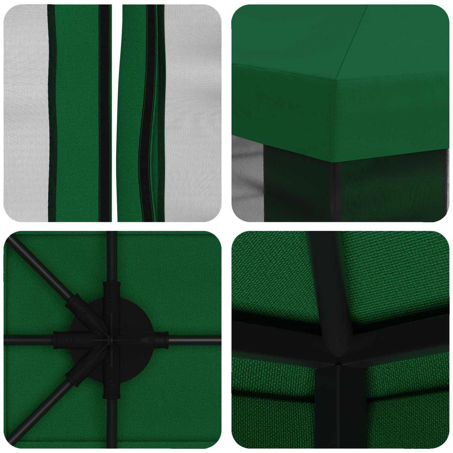 Garden Gazebo with Sidewalls 4 x 3 m Green Polyester and Steel
