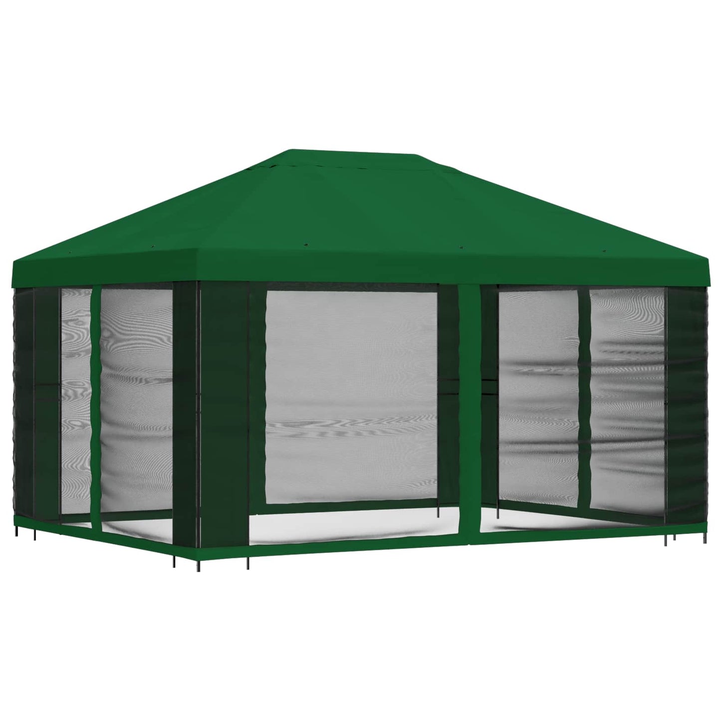Garden Gazebo with Sidewalls 4 x 3 m Green Polyester and Steel