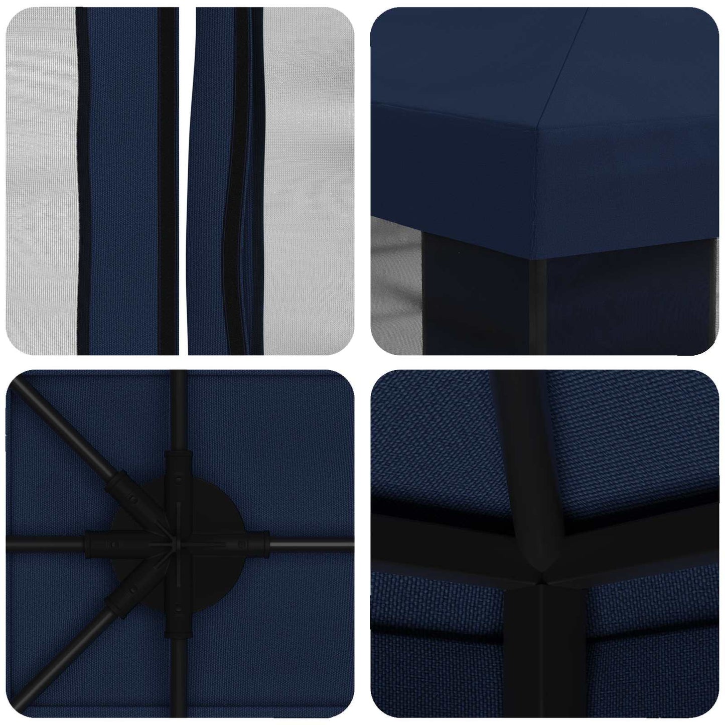 Garden Gazebo with Sidewalls 4 x 3 m Blue Polyester and Steel