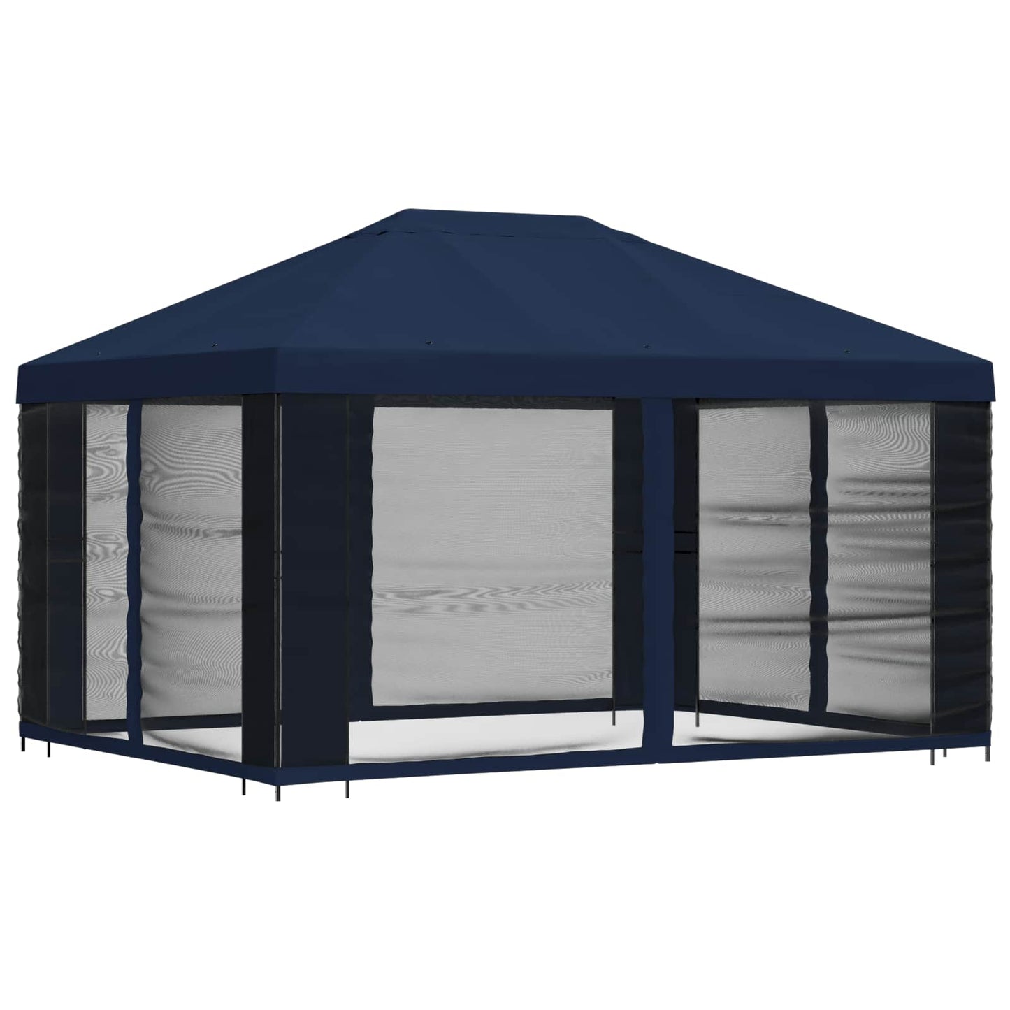 Garden Gazebo with Sidewalls 4 x 3 m Blue Polyester and Steel