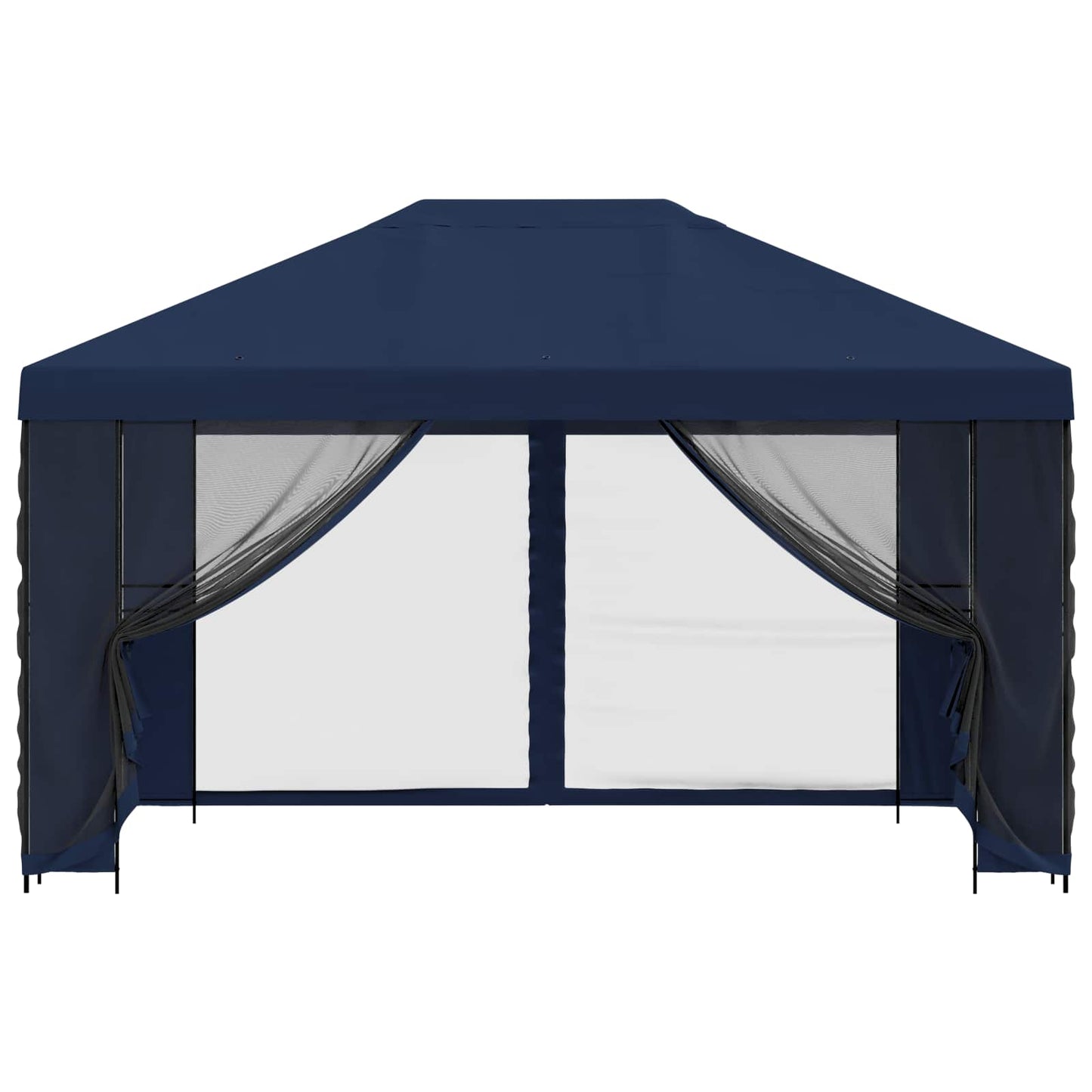 Garden Gazebo with Sidewalls 4 x 3 m Blue Polyester and Steel